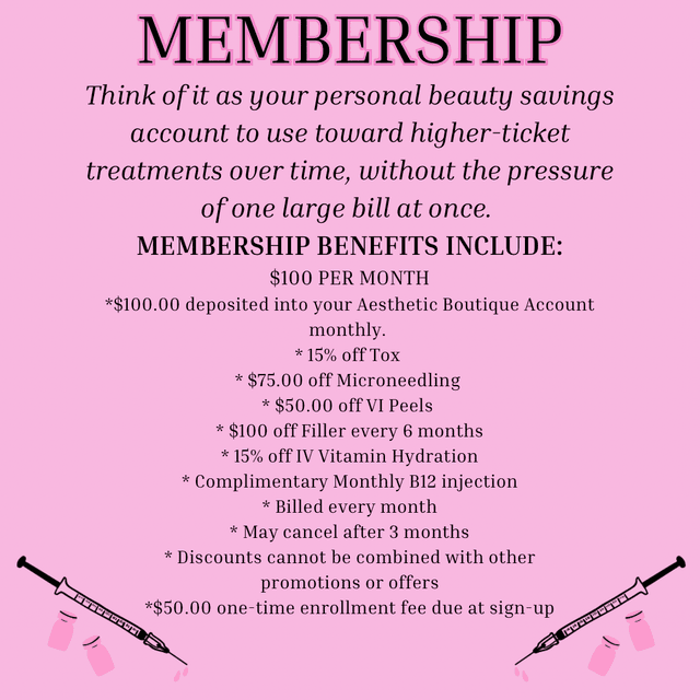Membership Plan at The Aesthetic Boutique in Sayville, NY